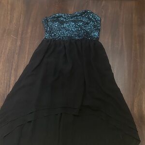 Elegant Black and Blue Junior Dress